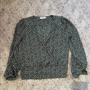 Nordstrom All in Favor Green Floral Women's Top